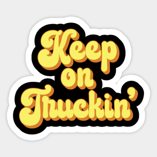 Keep on Truckin’ 1970s Yellow Vintage Retro Sticker